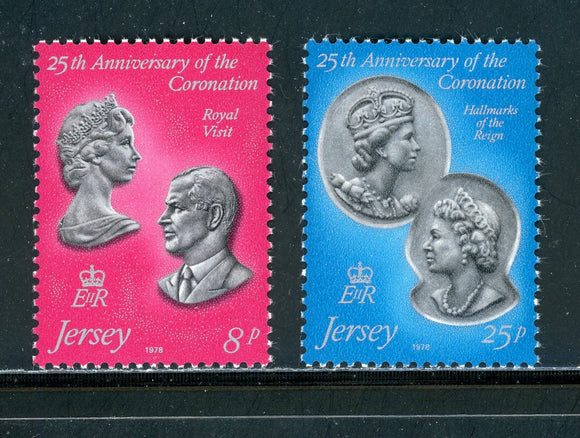 Jersey Scott #195-196 MNH Coronation of Queen Elizabeth II ANN $$ 420350