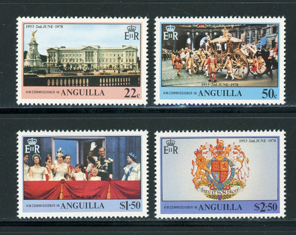 Anguilla Scott #315-318 MNH Coronation of Queen Elizabeth II ANN $$ 420354
