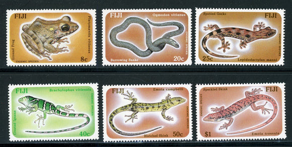 Fiji Scott #554-559 MNH Reptiles and Amphibians CV$9+ 420380