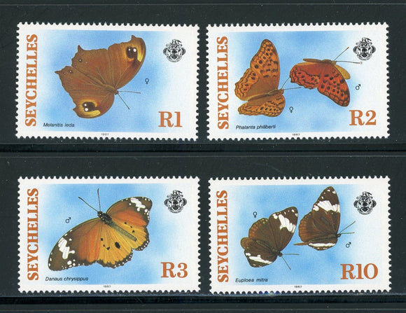 Seychelles Scott #610-613 MNH Butterflies Insects FAUNA CV$13+ 420390