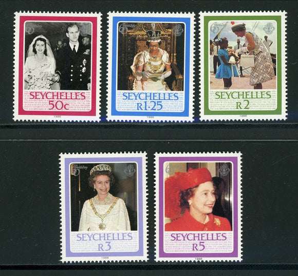Seychelles Scott #592-596 MNH Queen Elizabeth's 65th Birthday CV$2+ 420406