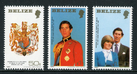 Belize Scott #548-550 MNH Prince Charles Lady Diana Wed CV$4+ 420476