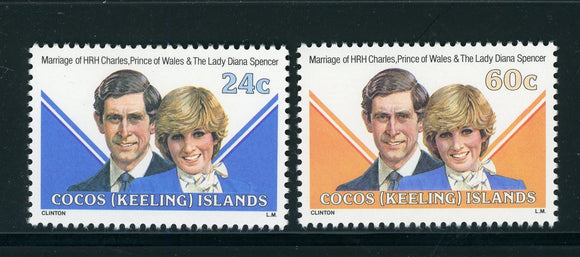 Cocos Islands Scott #73-74 MNH Prince Charles Lady Diana Wed $$ 420503