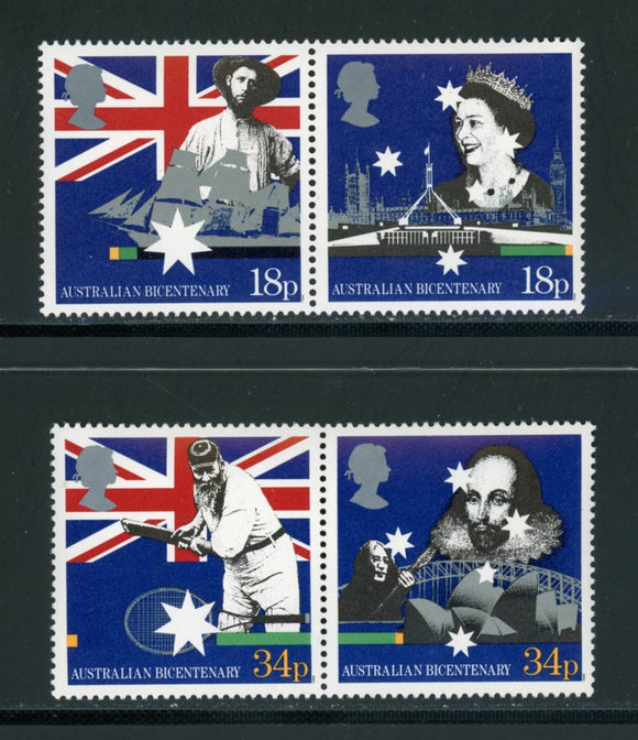 Australia Scott #1083a//1085a MNH PAIRS Australian Bicentennial CV$6+ 420599
