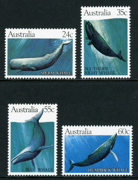 Australia Scott #821-824 MNH Whales FAUNA CV$3+ 420653