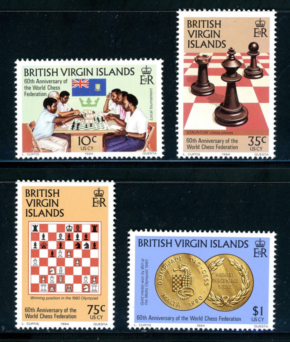 Virgin Islands Scott #462-465 MNH World Chess Federation CV$13+ 420672
