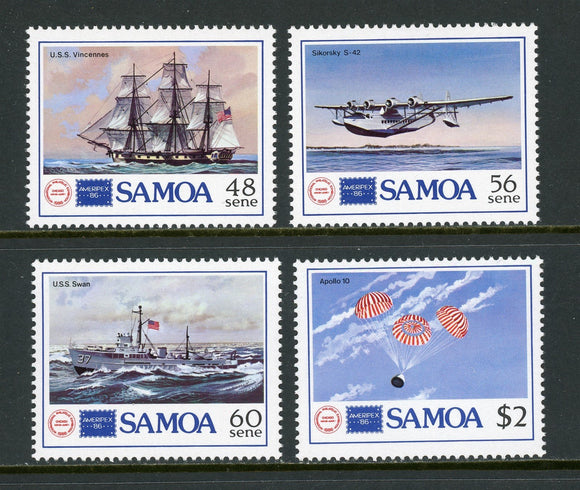 Samoa Scott #675-678 MNH AMERIPEX '86 Stamp EXPO CV$3+ 420688
