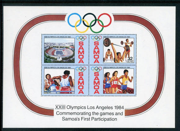 Samoa Scott #632a MNH S/S OLYMPICS 1984 Los Angeles $$ 420689