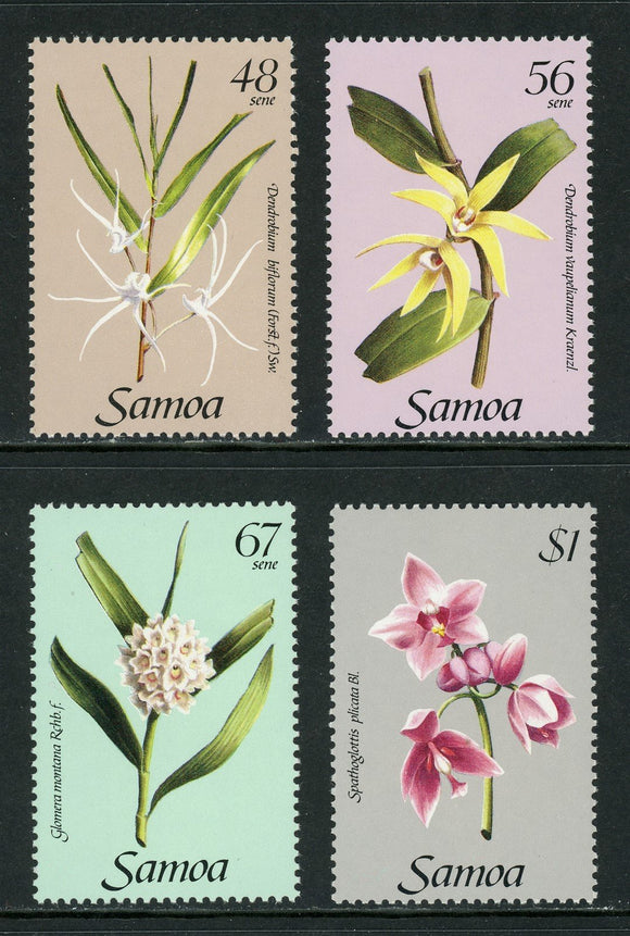 Samoa Scott #637-640 MNH Orchids Flowers FLORA CV$4+ 420691