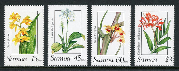 Samoa Scott #751-754 MNH Orchids Flowers FLORA CV$4+ 420706