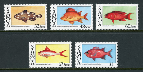 Samoa Scott #680-684 MNH Fish FAUNA CV$5+ 420708