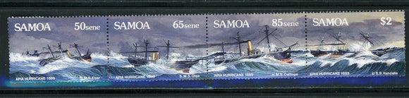 Samoa Scott #755 MNH STRIP Apia Hurricane 1889 CV$9+ 420709
