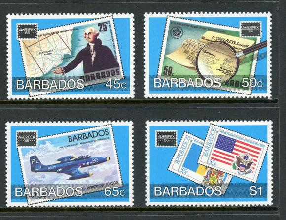 Barbados Scott #682-685 MNH AMERIPEX '86 Stamp EXPO CV$4+ 420776