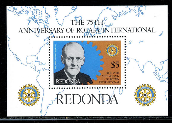 Redonda OS #7 MNH S/S Rotary Int'l 75th ANN $$ 420802