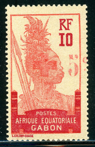 FRENCH AFRICA - GABON - MLH: Scott #B2 10c+5c "AE" 1916 CV$37+