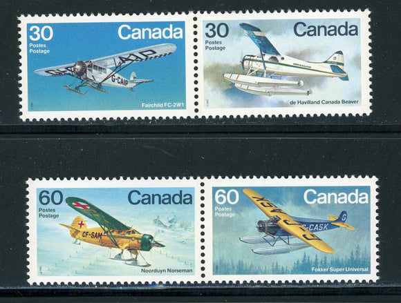 Canada Scott #970a//972a MNH PAIRS Aircraft CV$3+ 423678