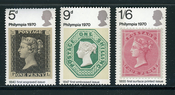 Great Britain Scott #642-644 MNH Phylimpia London '70 Stamp EXPO $$ 423775