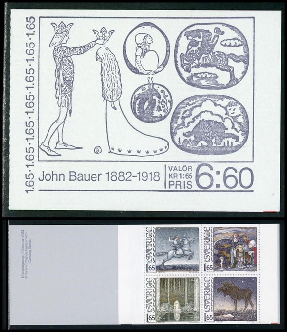 Sweden Scott #1395a MNH BKLT John Bauer's Fairy Tales CV$4+ 423807
