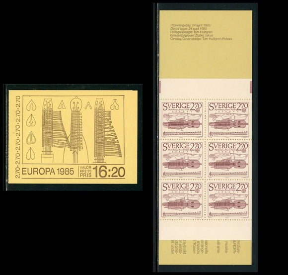 Sweden Scott #1533a MNH BKLT Europa 1985 Musical Instruments CV$5+ 423832