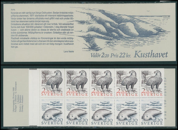 Sweden Scott #1679a MNH BKLT Conservation Seals FAUNA Kusthavet CV$9+ 423859