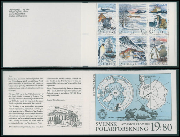 Sweden Scott #1754a MNH BKLT Polar Exploration Polarforskning Maps CV$7+ 423863