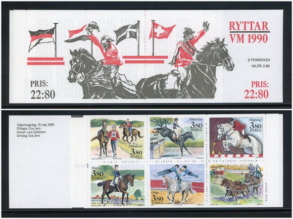 Sweden Scott #1818a MNH BKLT World Equestrian Games Stockholm Ryttar CV$7 423874