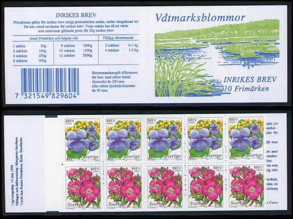 Sweden Scott #2290a MNH BKLT Wetland Flowers FLORA CV$22+ 423965