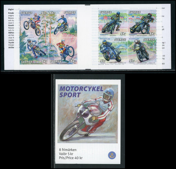 Sweden Scott #2447 MNH BKLT Motorcycle Racing CV$13+ 424016