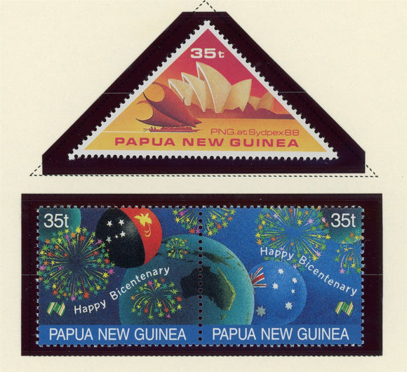 Papua New Guinea Scott #695-696 MNH Australian Bicentenary CV$2+ 424066
