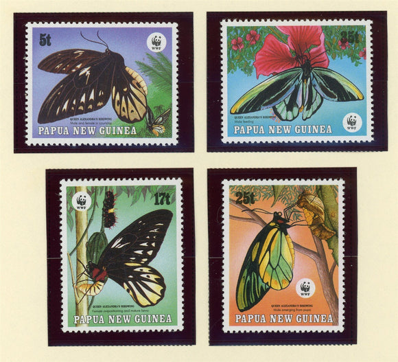 Papua New Guinea Scott #697-700 MNH Butterflies Insects FAUNA CV$16+ 424067