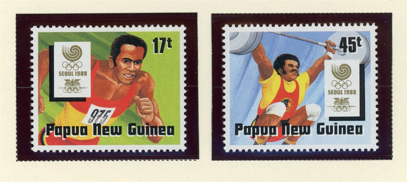 Papua New Guinea Scott #701-702 MNH 1988 Seoul Olympics Sports CV$2+ 424068