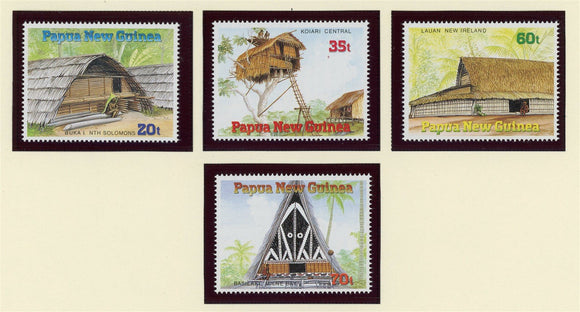 Papua New Guinea Scott #711-714 MNH Island Thatched Dwellings CV$4+ 424071