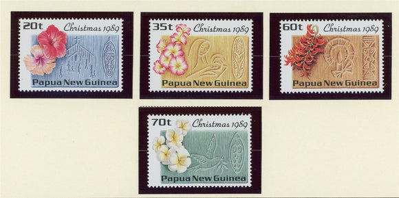 Papua New Guinea Scott #725-728 MNH Christmas 1985 Flora Flowers CV$4+ 424075