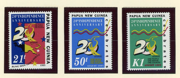 Papua New Guinea Scott #879-881 MNH Independence 20th ANN CV$4+ 424100