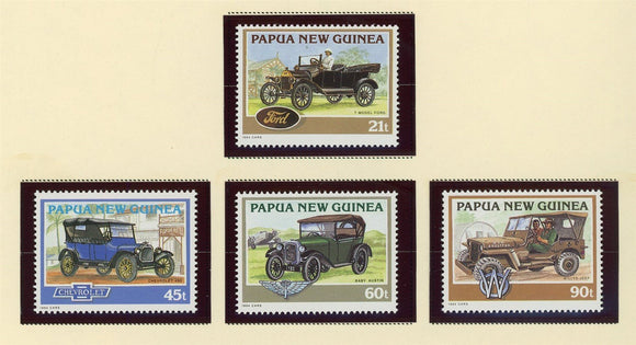 Papua New Guinea Scott #841-844 MNH Classic Cars Transportation CV$7+ 424101