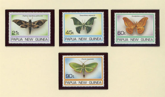 Papua New Guinea Scott #846-849 MNH Moths Insects FAUNA CV$6+ 424103