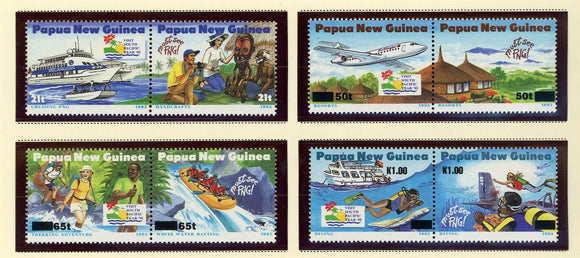 Papua New Guinea Scott #853a//859a MNH PAIRS Tourism Activities CV$22+ 424104