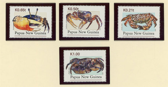 Papua New Guinea Scott #885-888 MNH Crabs Marine Life CV$6+ 424107