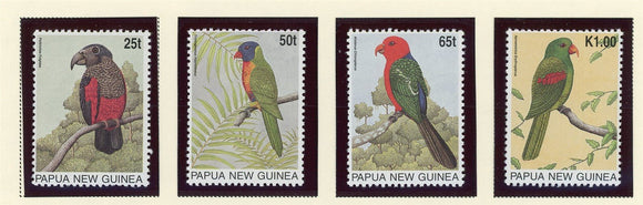 Papua New Guinea Scott #889-892 MNH Parrots Birds FAUNA CV$11+ 424115