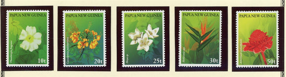 Papua New Guinea Scott #928-932 MNH Flowers FLORA CV$5+ 424127
