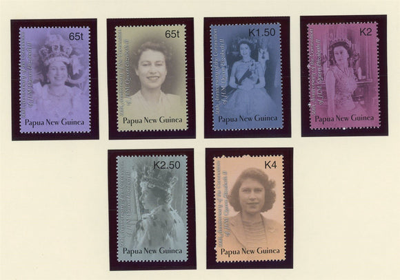 Papua New Guinea Scott #1062-1067 MNH Coronation Queen Elizabeth II CV$9+ 424158