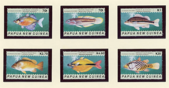 Papua New Guinea Scott #1099-1104 MNH Freshwater Fish FAUNA CV$25+ 424166