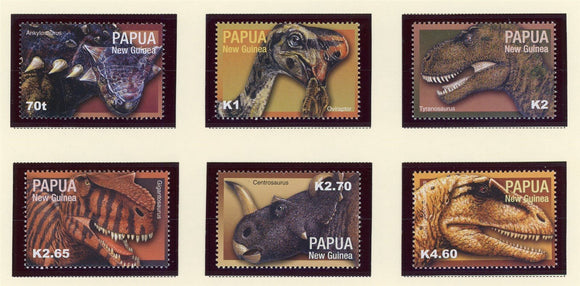 Papua New Guinea Scott #1105-1110 MNH Dinosaurs FAUNA CV$11+ 424167