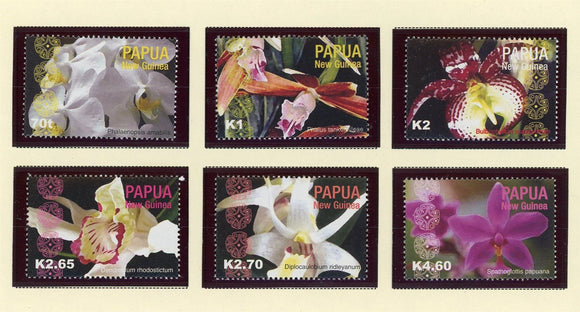 Papua New Guinea Scott #1118-1123 MNH Orchids Flowers FLORA CV$13+ 424169