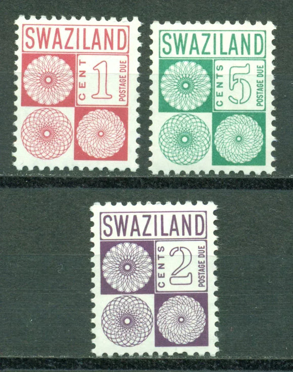 Swaziland Scott #J10-J12 MNH 1971 Postage Dues WMK 314 CV$4+