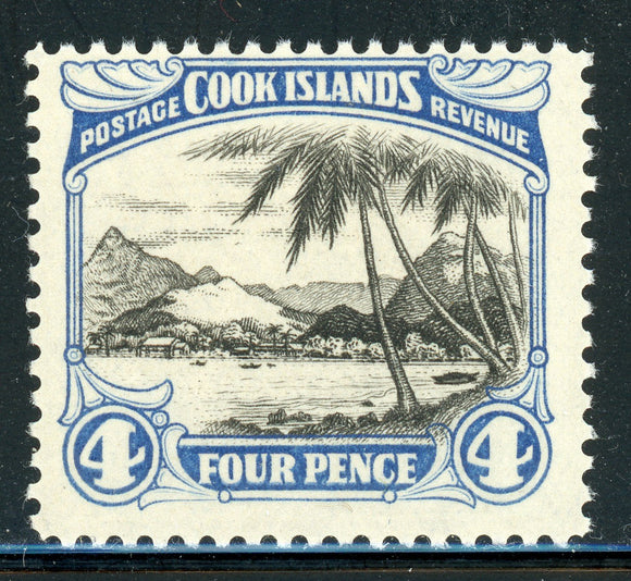 COOK ISLANDS MNH: Scott #88a 4p Avarua Harbor Palms PERF 13 #4 CV$32+
