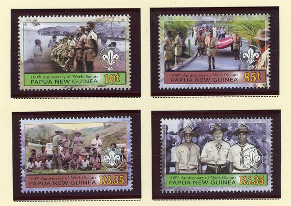 Papua New Guinea Scott #1254-1257 MNH Scouting Centenary CV$8+ 427193