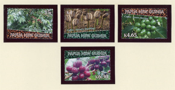 Papua New Guinea Scott #1474-1477 MNH Coffee FLORA CV$9+ 427232