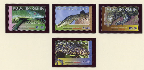 Papua New Guinea Scott #1515-1518 MNH Monitor Lizards FAUNA CV$13+ 427241