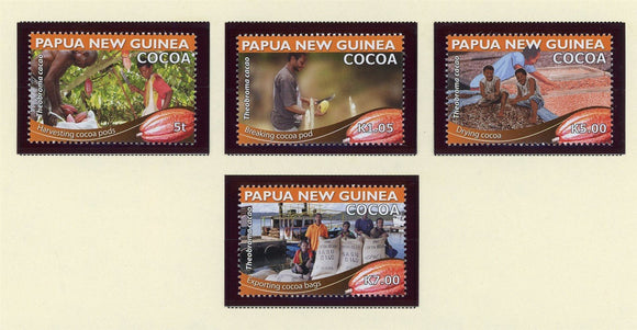 Papua New Guinea Scott #1562-1565 MNH Cocoa FLORA CV$11+ 427250